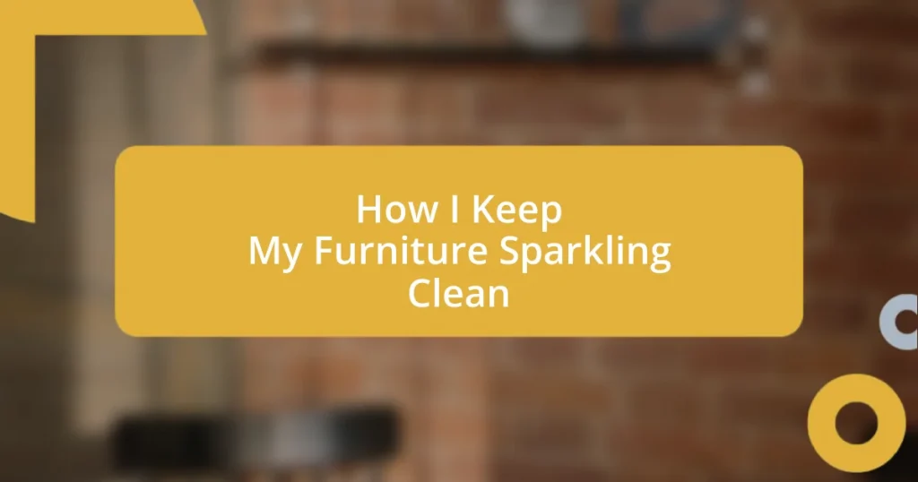 How I Keep My Furniture Sparkling Clean