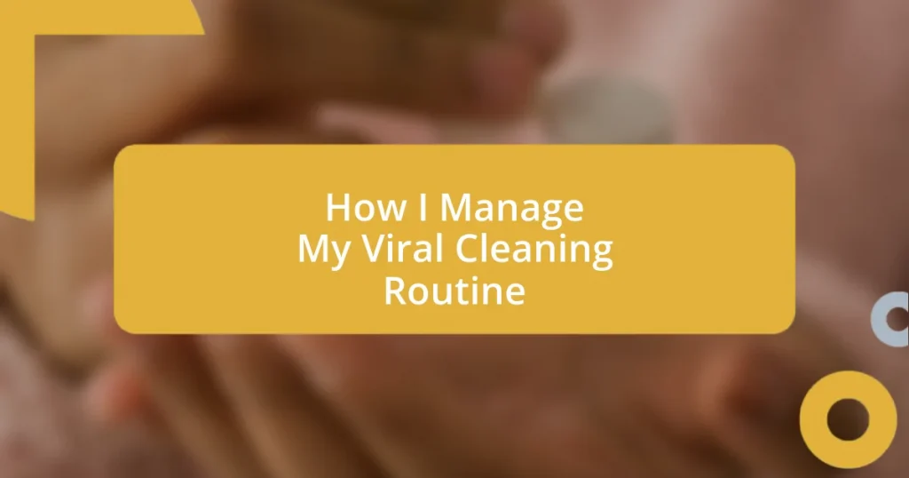 How I Manage My Viral Cleaning Routine