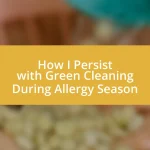 How I Persist with Green Cleaning During Allergy Season