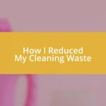 How I Reduced My Cleaning Waste