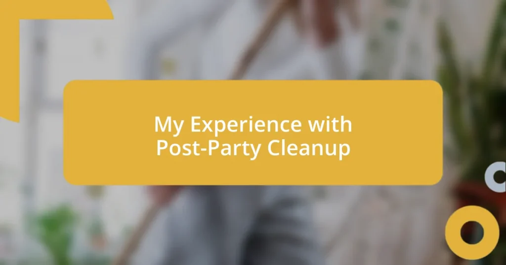 My Experience with Post-Party Cleanup