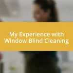 My Experience with Window Blind Cleaning