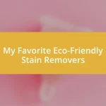 My Favorite Eco-Friendly Stain Removers