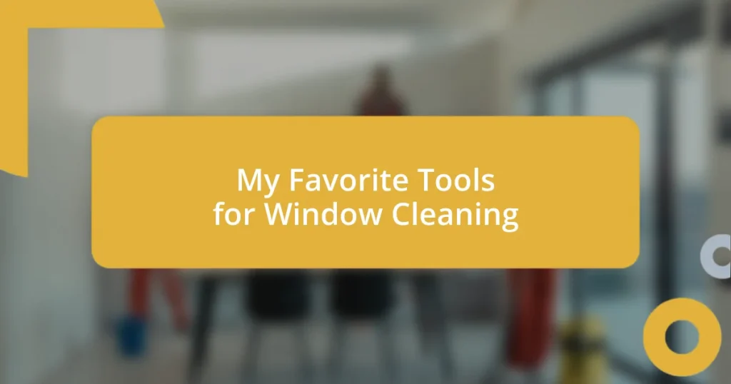 My Favorite Tools for Window Cleaning