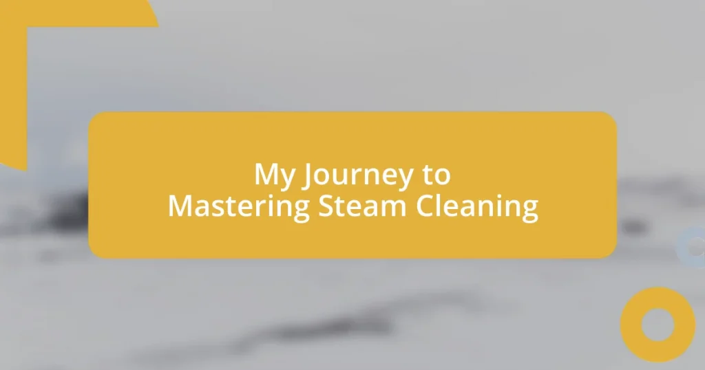 My Journey to Mastering Steam Cleaning