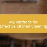 My Methods for Effective Kitchen Cleaning