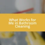 What Works for Me in Bathroom Cleaning